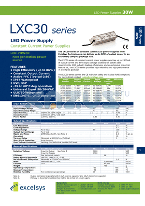 LXC30-2500S datasheet - LED Power Supply