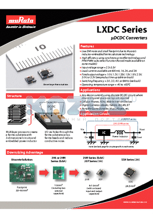 LXDC datasheet - Low EMI noise and small footprint due to Muratas inductor-embedded ferrite substrate technology