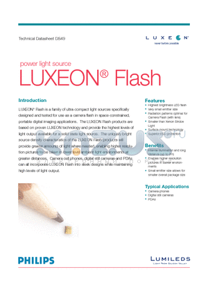 LXCL-PWF3 datasheet - power light source LUXEON^ Flash