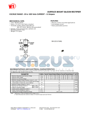 MELFSMA4004 datasheet - SURFACE MOUNT SILICON RECTIFIER