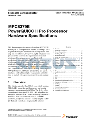 MPC8379E datasheet - PowerQUICC II Pro Processor