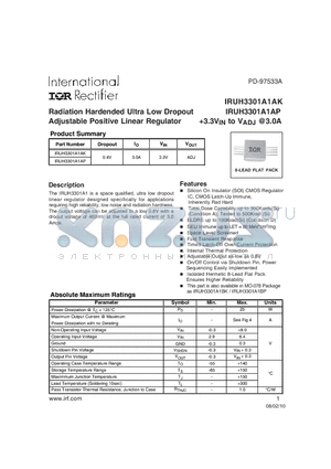 IRUH3301A1AK datasheet - 3.3VIN to VADJ @3.0A