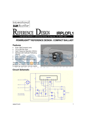 IRXXHD737 datasheet - POWIRLIGHTTM REFERENCE DESIGN : COMPACT BALLAST