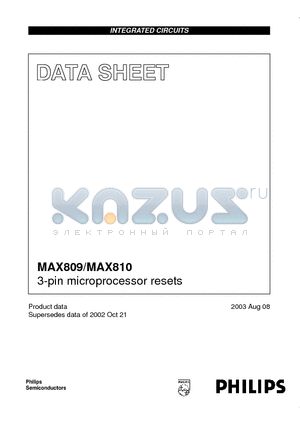 MAX809ZW datasheet - 3-pin microprocessor resets