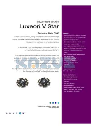LXHL-LM5C datasheet - power light source Luxeon V Star