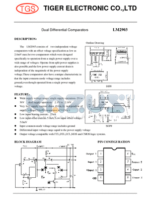 LM2903D datasheet - Dual Differential Comparators