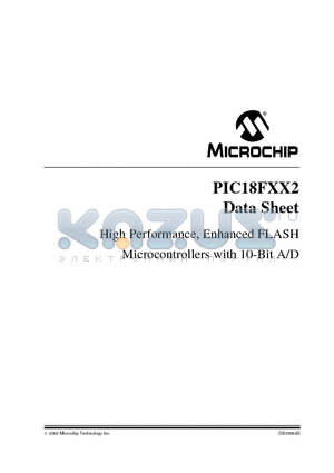 PIC18F442-E/P datasheet - High Performance, Enhanced FLASH Microcontrollers with 10-Bit A/D