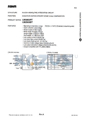 LM2903DT datasheet - SILICON MONNOLITHIC INTEGRATED CIRCUIT