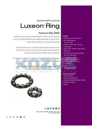 LXHL-NM96 datasheet - power light source Luxeon Ring