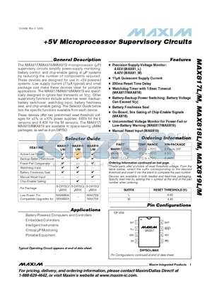 MAX817L_05 datasheet - 5V Microprocessor Supervisory Circuits