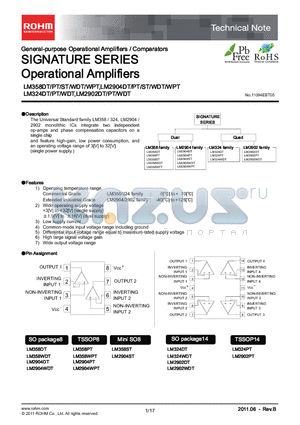 LM2904DR datasheet - SIGNATURE SERIES Operational Amplifiers