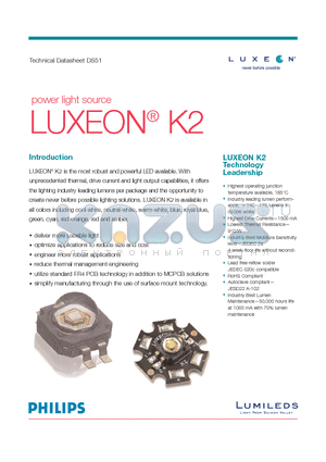 LXK2-PWN4-U00 datasheet - the most robust and powerful LED