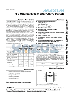 MAX819_EPA datasheet - 5V Microprocessor Supervisory Circuits