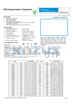 MEX106M275VAC datasheet - EMI Suppression Capacitor