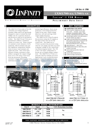 LXM1700-XX datasheet - PENTIUM II VRM MODULE