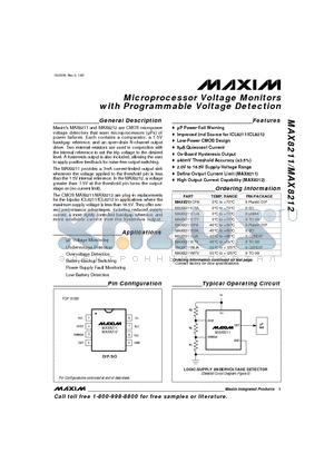 MAX8212EJA datasheet - Microprocessor Voltage Monitors with Programmable Voltage Detection