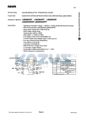 LM2904WPT datasheet - SILICON MONNOLITHIC INTEGRATED CIRCUIT