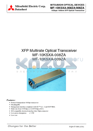 MF-10KSXA-008ZA datasheet - 10Gbps 1550nm XFP Optical Transceiver