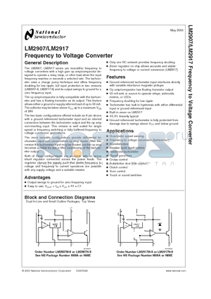 LM2907 datasheet - Frequency to Voltage Converter