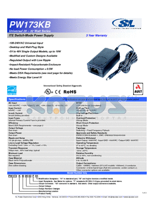 PW173KB0903F01 datasheet - Universal 20  32 Watt Series