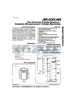 MAX8214BESE datasheet - Five Universal Voltage Monitors - Complete Microprocessor Voltage Monitoring