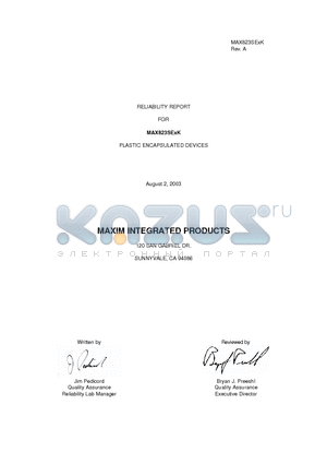 MAX823SEXK datasheet - PLASTIC ENCAPSULATED DEVICES