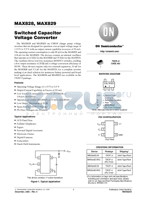 MAX828EUK datasheet - Switched Capacitor Voltage Converter