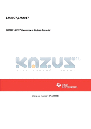 LM2917N datasheet - LM2907/LM2917 Frequency to Voltage Converter