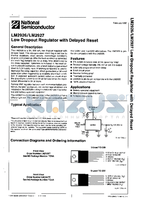 LM2926T datasheet - Low Dropout Regulator with Delayed Reset