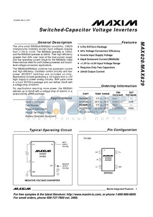MAX828C/D datasheet - Switched-Capacitor Voltage Inverters