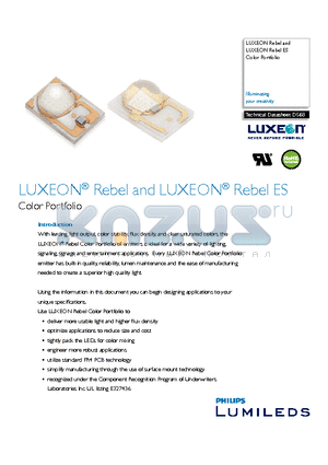 LXML-PD01-0040 datasheet - LUXEON Rebel and LUXEON Rebel ES Color Portfolio