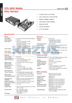 HUL200-18 datasheet - AC-DC Power Supplies