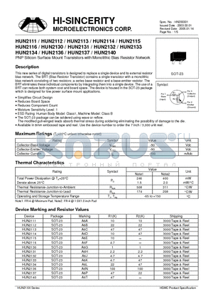 HUN21XX datasheet - Simplifies Circuit Design