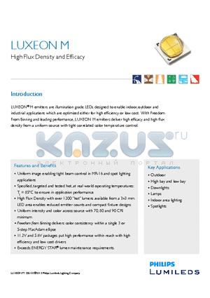 LXR7-RW30 datasheet - High Flux Density and Efficacy