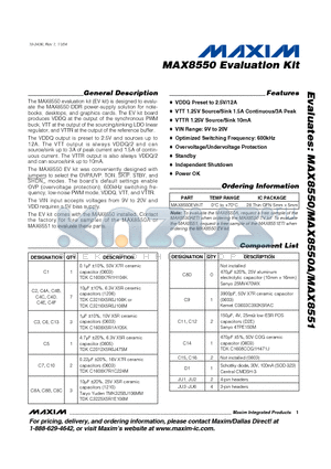 MAX8550A datasheet - Evaluation Kit