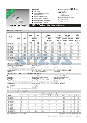 MF-LR730/20 datasheet - PTC Resettable Fuses