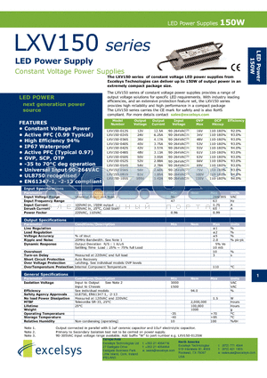LXV150-052S datasheet - LED Power Supply