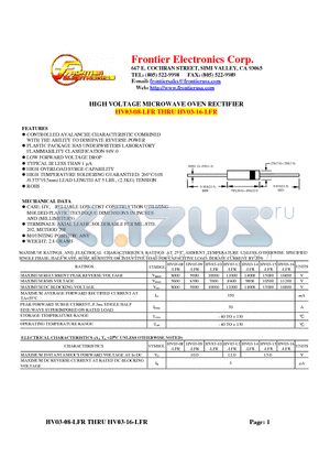 HV03-10-LFR datasheet - HIGH VOLTAGE MICROWAVE OVEN RECTIFIER