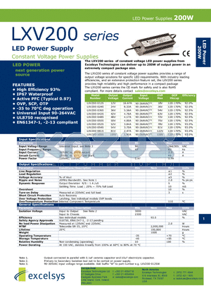 LXV200-050S datasheet - LED Power Supply