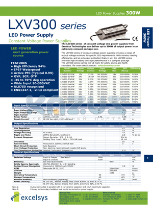 LXV300-150SW datasheet - LED Power Supply