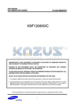 K9F1208R0C-J datasheet - FLASH MEMORY