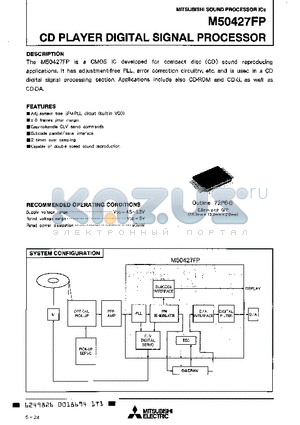 M50427FP datasheet - CD PLAYER DIGITAL SIGNAL PROCESSOR