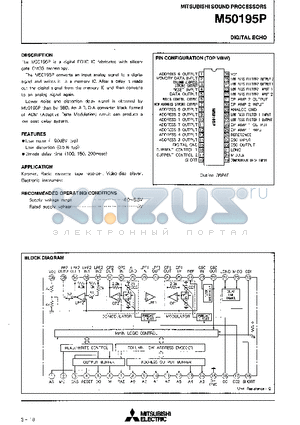 M50195P datasheet - DIGITAL ECHO