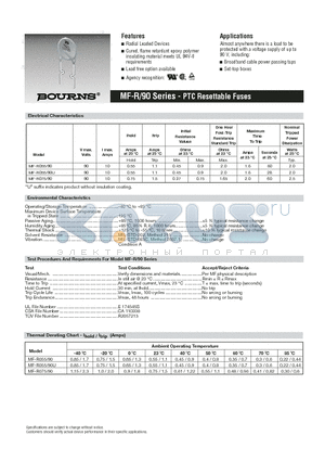 MF-R055/90U datasheet - PTC Resettable Fuses