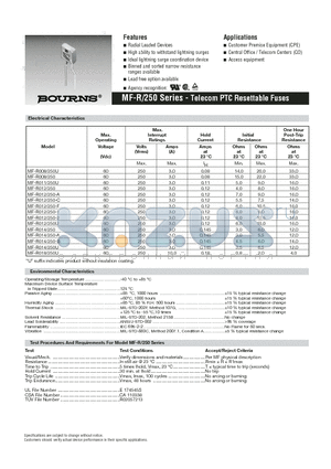 MF-R250 datasheet - Radial Leaded Devices