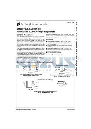 LM2937ET-2.5 datasheet - 400mA and 500mA Voltage Regulators