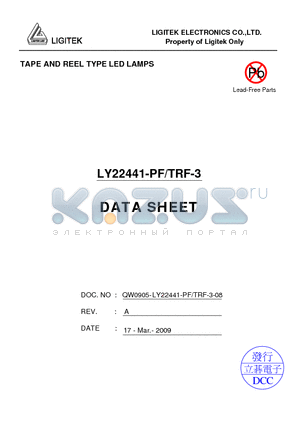LY22441-PF-TRF-3 datasheet - TAPE AND REEL TYPE LED LAMPS