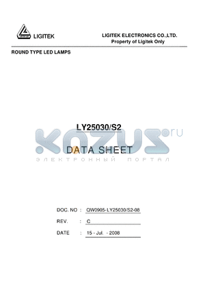 LY25030-S2 datasheet - ROUND TYPE LED LAMPS