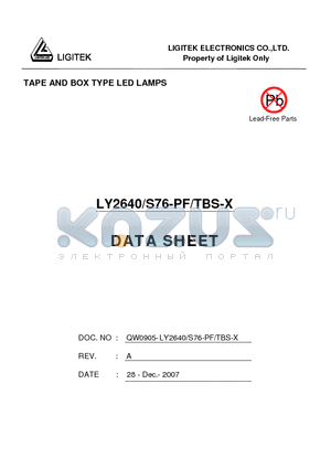 LY2640-S76-PF-TBS-X datasheet - TAPE AND BOX TYPE LED LAMPS