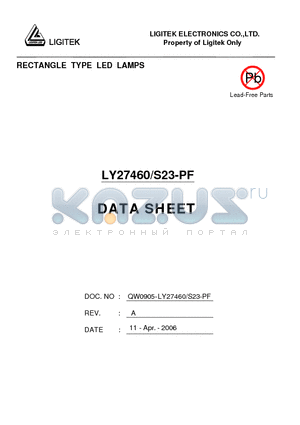 LY27460/S23-PF datasheet - RECTANGLE TYPE LED LAMPS
